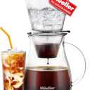 Mueller QuickBrew Smooth Cold Brew Coffee and Tea Maker 47 oz, Dripper Iced Coffee Brewer Maker with Adjustable Water Flow, Stainless Steel Filter, Borosilicate Glass Carafe