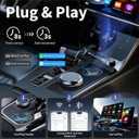 Acmount 2 in 1 Wireless Carplay Adapter & Android Auto 2026 Upgrade Wired CarPlay to Wireless, Fast Auto-Connect, Mini USB Design, Plug & Play Wireless Dongle for iPhone 6+ / Android 11+ (Silver-Gray)