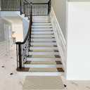 PURE ERA Bullnose Carpet Stair Treads Tape Free Non-Slip Indoor Stair Protectors Pet Friendly Stair Treads for Wooden Steps 9.5" x 30"(14 Pieces, Cream Gray Diamond Trellis)