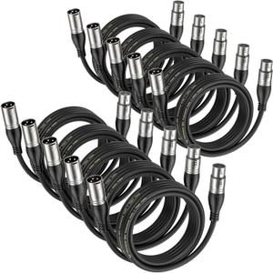 EBXYA XLR Cable 25ft 10 Packs - Premium Balanced Microphone Cable with 3-Pin XLR Male to Female Mic Speaker Cable, Black EBXYA XLR Cable 25ft 10 Packs - Premium Balanced Microphone Cable with 3-Pin XLR Male to Female Mic Speaker Cable, Black