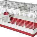 Midwest Homes for Pets Deluxe Rabbit & Guinea Pig Cage, X-Large, White & Red (47.2"L x 19.7"W x 23.6"H) 
