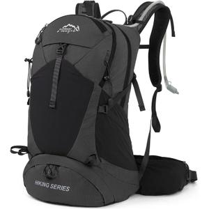 IX INOXTO Hiking Backpack, 26L/40L Waterproof Hiking Daypack with 3L Water Bladder and Rain Cover, Lightweight Travel Camping Backpack for Men Women (Black)