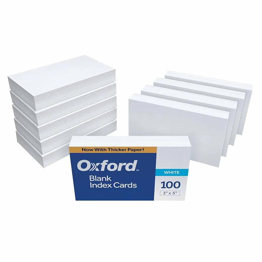 Oxford 30 (1000 PK) Blank Index Cards, 3" x 5", White, 1,000 Cards (10 Packs of 100) (30)