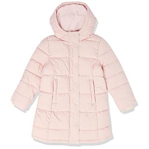Amazon Essentials Toddler Girls' Long Heavyweight Hooded Puffer Jacket, Light Mauve, XL
