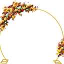 Round Balloon Arch Backdrop Stand Wedding Arch Frame 8FT Gold Metal Circle Backdrop Stand,Bridal Shower Anniversary Booth Background Decoration