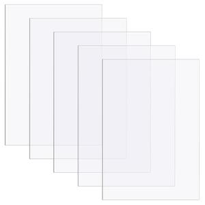 Zonon 5 Pcs Clear Polycarbonate Sheets 12 x 18 x 0.02 Inch Thin Plastic Sheet Resistant Plastic Panel Board with Protective Paper for DIY Crafts Document Picture Frames Easy to Cut Bend Mold