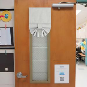 NICETOWN Classroom Blackout Shades for Windows and Doors, Thermal Inusalted 100% Privacy Linen Shade for Sidelight French Door, Tie Up Curtain for Living Room, 8W x 36L, 1 Panel, Ivory White