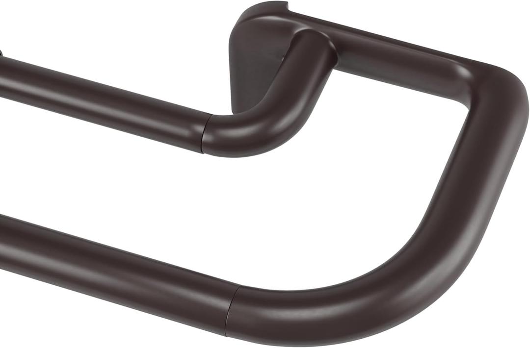 Umbra Twilight Double Curtain Rod Set  Wrap Around Design Ideal for Blackout or Room Darkening Panels, 48 to 88 Inches, Dark Bronze