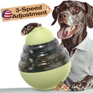 KADTC Dog Wobble Treat Tower Balls for Large/Extra-Large Dogs Aggressive Chewers Breed Tumbler Food Dispensing Puzzle Toy Slow Feeder Dispenser Enrichment Boredom Toys to Keep Them Busy Mind Games (Olive Green)