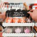 HOTCAN Cookie Display Stand for Bakers & Vendors - Wooden Cookie Stand with Chalkboard Sign for Market Booths, Craft Fairs & Events - Tiered Cookie Display for Cupcakes, Muffins & Pastries (White)