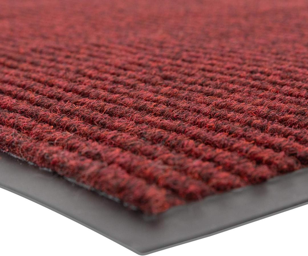 Notrax 109 Brush Step Carpeted Indoor/Outdoor Entrance Mat for Home or Office, 3' X 6', Absorbent Slip Resistant Heavy Duty Entry Mat, Red/Black, 109S0036RB