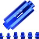 6AN 8AN 10AN Inline Fuel Filter 50 Micron 58MM Aluminum (blue, 50 Micron)