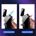 Arc 2 in 1 Jet Flame Torch Lighter - Refillable Butane Electric, USB Rechargeable, Windproof Infinity Lighter for BBQs, Candle, Camping (Frosted Black)