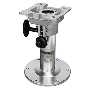 ONHI Adjustable Aluminum Boat Seat Pedestal 13-19 Inch Height, Locking Design, Silver Polished, for Fishing Boats and Marine Vessels