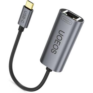 USB C to Ethernet Adapter, 2.5Gbps USB C to RJ45 Ethernet Converter, Thunderbolt 4/3 Compatible, 2.5G Ethernet Adapter for MacBook, iPhone 15/16 Pro Max, XPS, Surface, iPad Pro - Space Gray