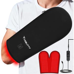 XXL Large Red-Light-Therapy Glove for Hand and Wrist Joints 156 LEDs, 660nm & 850nm Wearable Infra Heated Small Therapy Mat Devices for Body Back Thign Relax, Timer, for Women Men, 6.6FT Corded