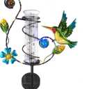 Stargarden Hummingbird Rain Gauge Outdoor Solar LED Lights Rain Gauge Decorative Waterproof for Yard Garden Patio Lawn