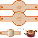 Silicone Bread Sling for Dutch Oven, Non-Stick & Easy to Clean Baking Mat Set, 2 Pcs Reusable Bread Sling for Sourdough Tools  Accessories (Orange)