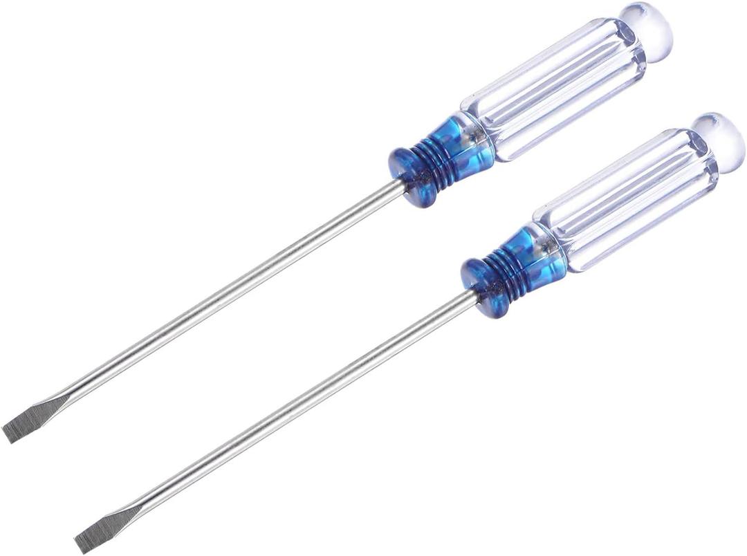 uxcell Mini Slotted Screwdriver, 3.0mm Flat Head 127mm Length for Small Appliances Repair, 2 Pcs