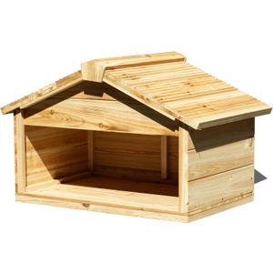 BalterFF Cat Houses for Outdoor Cats Wooden Weatherproof Shelter Winter Stray Cat Houses Feeder