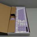 Wireless Keyboard and Mouse Combo, Full-Sized Wireless Keyboard and Adjustable DPI Mouse, 2.4GHz USB Receiver, Silent Keyboard and Mouse for PC, Windows, MAC, Desktop, Laptop(Purple)