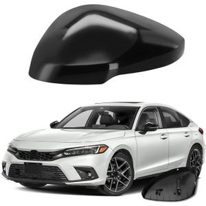 Compatible with Honda Civic 11th Gen 2022 2023 2024 LX EX EX-L Si Sedan Sport Side Mirror Cover, Driver Left Side Mirror Cap With Turn Signal