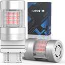 3156 3157 LED Bulb Red for Brake Light, 3157A Anti Hyper Flash Error Free Tail Light, 3057 4057 T25 Bulbs for 12-24V Car Truck Stop Lights, Fit CK & Standard Socket, 2 Pack