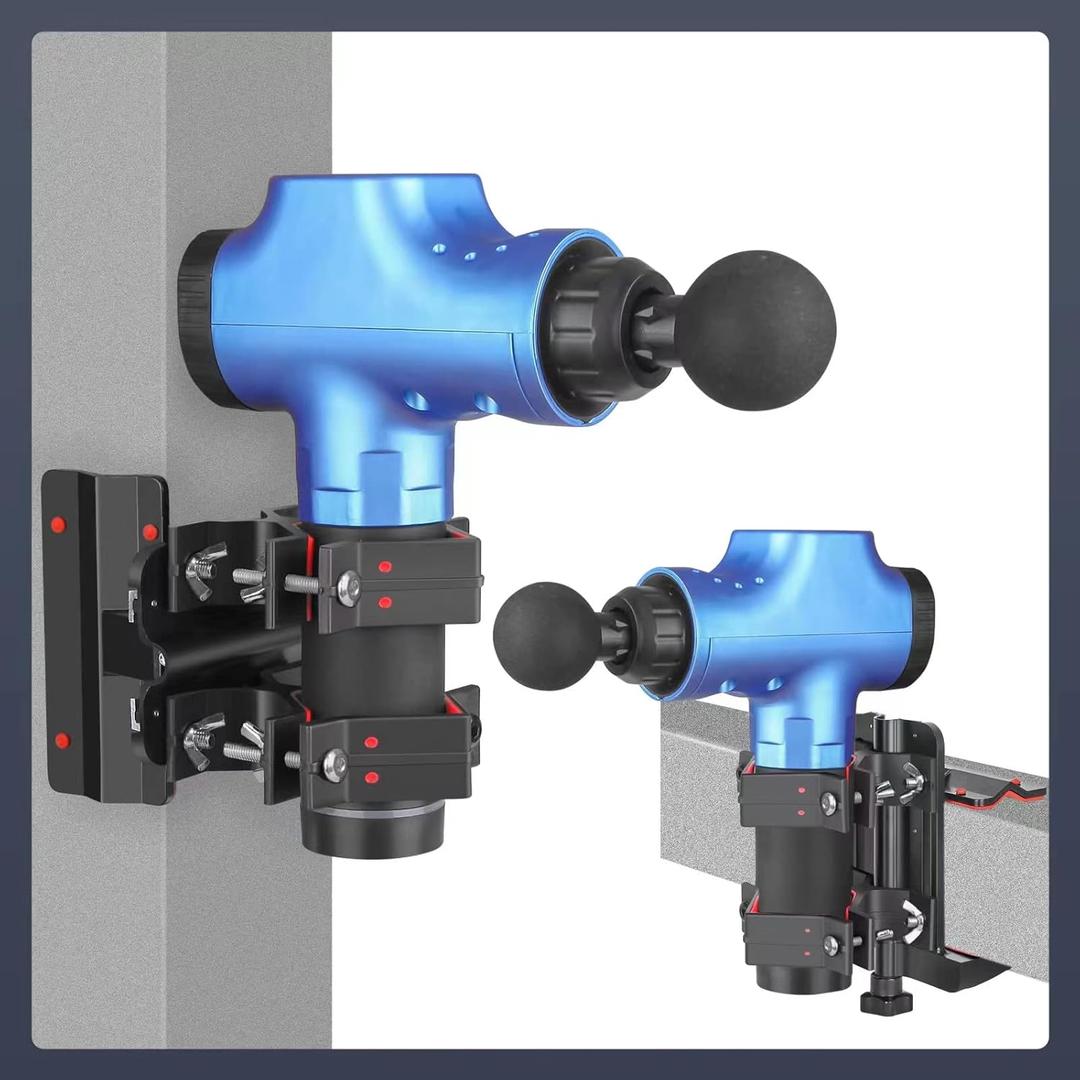 Hand-Free Massage Gun Holder for Back, Percussive Muscle Massage Gun Mount for Self-Massage Compatible with Most Massage Guns, for Hard to Reach Areas, Mechanical Structure adapts to Most venues