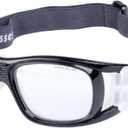 Sports Glasses, Anti-Fog Basketball Football Soccer Racketball Goggles Safety Protective Eyewear for Adults Men Youth (Black)