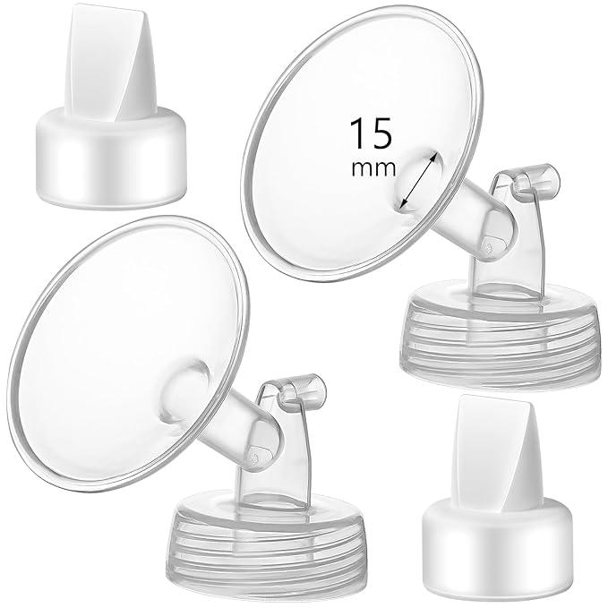 Momstouch 15mm Flange and Duckbill Valve Compatible with Spectra S1 S2 9 Plus Breastpump Replacement to Spectra Pump Parts, Not Original, Replace Accessories.