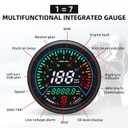 Universal Motorcycle Speedometer with Tachometer 12000 RPM, 6 Gear, Mileage, Volt, Oil Level, Indicator Light Km/h MPH LCD Anti-Glare 12V Digital Speedometer for Motorcycle Gauge Cluster