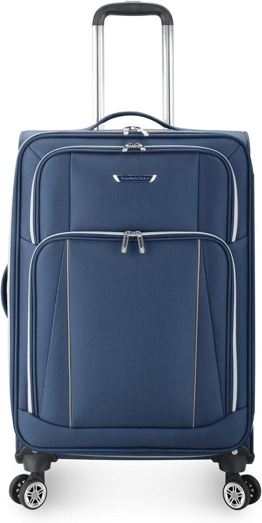 Traveler's Choice Lares Softside Expandable Luggage with Spinner Wheels, Navy, Carry-On 22-Inch