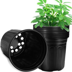 RAOOKIF 5 Gallon Pots for Plants, Flexible 1/2/3/5 Gallon Nursery Pot with Drainage, Gallon Plastic Pots for Plants (5gallon-12pack)
