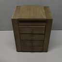 Meangood Jewelry Box Wood for Women, 5-Layer Large Organizer Box with Mirror & 4 Drawers for Rings, Earrings, Necklaces, Vintage Style, Weathered Grey