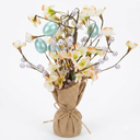 Handmade Artificial Flower Sticks with White Filler for Home Décor