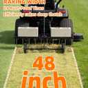 48" Tow Behind Dethatcher, Pull Behind Lawn Dethatcher with 24 Rust-Proof Tines & Heavy-Duty Tires, Tow Behind Rake for Yard & Garden Thatch and Dead Grass Removal, Fits Lawn Tractors, ATV, UTV, Black