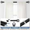 TVWOO Black Decorative Farmhouse Curtain Rods:72-144"Adjustable Heavy Duty Single Window Curtain Rod for Bedroom Living Room,Matte Black Boho Rustic Drapery Rods with Vintage Twist Finial Easy Install