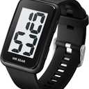 Extra Large Numbers Black Watch for Men, Waterproof Mens Digital Watch Womens Men's Wrist Watches for Elderly Men Women