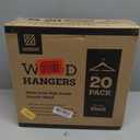 ZOBER Black Wooden Hangers - Heavy Duty, Non Slip Wood Hangers for Coats, Jackets, Suits, & Pants - Coat Hangers for Closet W/Bar and Notches 20 Pack