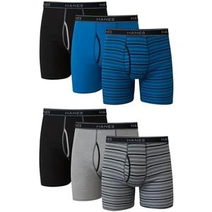 Hanes Men's Boxer Briefs, Cool Dri Moisture-Wicking Underwear, Cotton No-Ride-up for Men, Multi-Packs size M