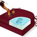 downluxe Chair Cushions for Dining Chairs, Memory Foam Linen Kitchen Chair Pads with Ties, Waterproof, Stain-Resistant and Washable Cover, 17" x 16" x 2.5", Red, 2 Pack