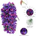 HyeFlora Bougainvillea Artificial Hanging Flowers Plants for Outdoors Decoration, 2pcs Fake Flowers Silk Bougainvillea Vines Realistic UV Resistant Faux Flowers for Outdoor Planters Porch Patio, Mix
