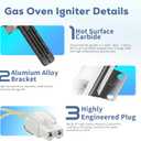 MEE61841401 Gas Range Oven Igniter Replacement Fit for L-G (LRG, LSS, LDG, LSG, LTG) Gas Range, Replaces MEE61841401 MEE61841403 MEE63084901 Range Oven Burner Ignitor (Flat Style), By BOGDA