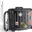 Filoto Compatible with Airpods Pro 3 Case 2025, Cute Fashion Suitcase Design for Airpods Pro 3rd Generation Case Cover, Shockproof Protective Hard Case with Keychain/Cleaner Kit(Black)