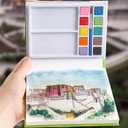 Portable Watercolor Painting Set with Built-In Sketchbook  Travel Art Kit for Teens, Beginners & Artists | Lightweight Watercolor Set for Outdoor Sketching, Journaling & Creative Expression