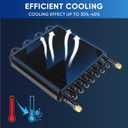 1/2" Transmission Cooler 16 Pass Aluminium alloy 8AN Tube Fin Air Compressor Aftercooler Oil Cooler Universal Black