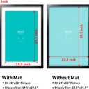 LaVie Home 24x36 Picture Frame Black Poster Frame,Display Pictures 20x30 with Mat or 24x36 Without Mat, Stable and Sturdy Frame and Polished Plexiglass, Horizontal and Vertical Format of The Walls