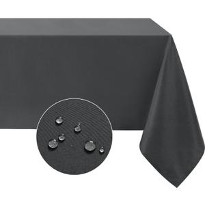 Softalker Rectangle Tablecloth, Waterproof & Stain Resistant Table Cloths Wrinkle Free Fabric Washable 210GSM Polyester Table Cover for Dining/Party/Outdoor - 52 x 70 inch,Grey