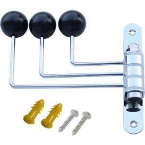 Decorative Wall Hook Swivel Metal Coat Rack with Black Wood Decor Balls Cute Foldable Storage Hooks for Hanging Towel Girls Hair Ring Kids Hats Bags in Bathroom Bedroom, Wall Mounted, Black