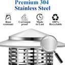 8 Inch Round Chimney Cap, 304 Stainless Steel Chimney Cover with Gloves, Weatherproof Fireplace Chimney Caps for Outdoor Use, Rain Cap for Stove Pipe, Roof Vent Chimney Cap